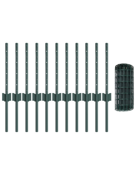 Set di Recinzione Euro  Set di 2 Verde Metallo Grande Durevole