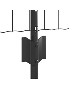 Recinzione con Posto Grigio 0,4 x 10 m Acciaio e PVC 2