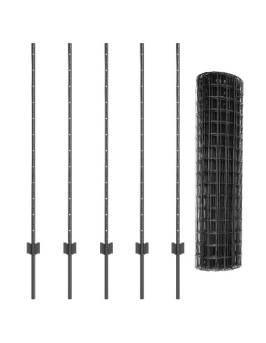 Recinzione con Posto Grigio 1,2 x 10 m Acciaio e PVC