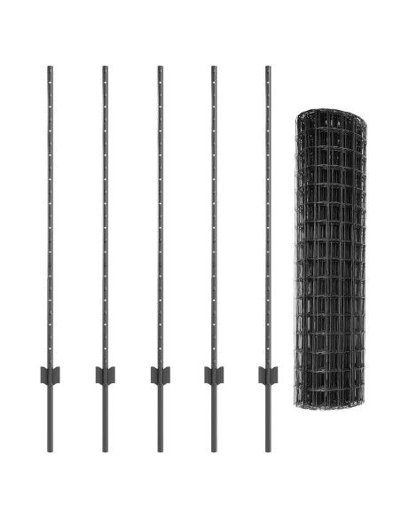 Recinzione con Posto Grigio 1,2 x 10 m Acciaio e PVC