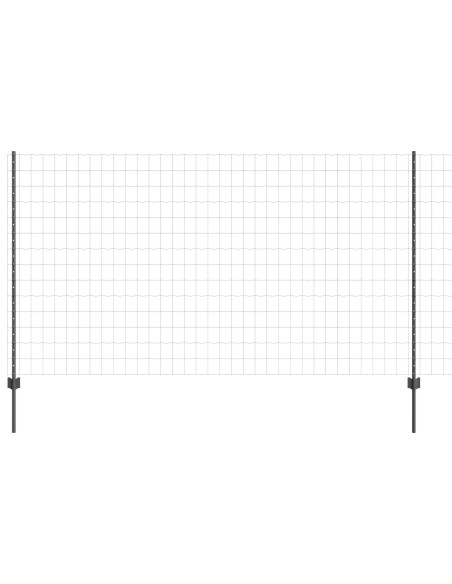 Recinzione con Posto Grigio 1,4 x 10 m Acciaio e PVC