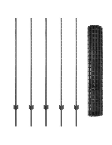 Recinzione con Posto Grigio 1,4 x 10 m Acciaio e PVC