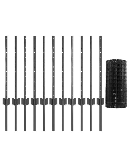 Recinzione Euro  con 11 Post U Grigi 0.6x25 m in Acciaio
