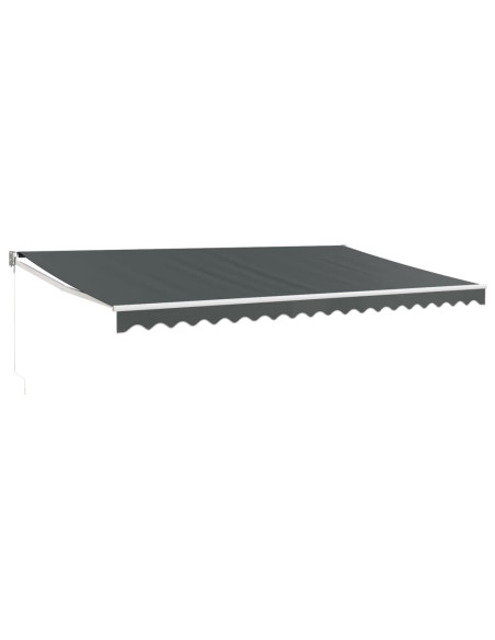 Tenda da Sole Retrattile Antracite 5x3 m in Tessuto e Alluminio