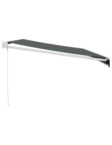 Tenda da Sole Retrattile Antracite 5x3 m in Tessuto e Alluminio