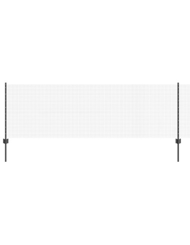 Recinzione con Posto Grigio 0,8 x 50 m Acciaio e PVC