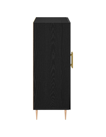 Sideboard Nero Rovere 69,5x34x90 cm Legno ingegnerizzato