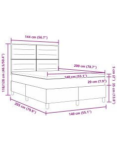 Letto a molle con materasso Talpa 140 x 200 cm Tessuto 2