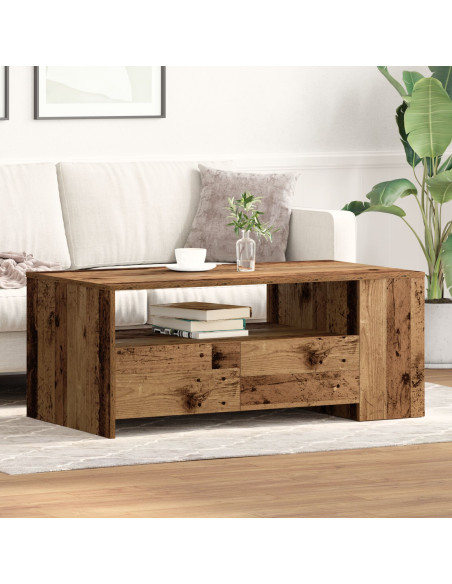 Tavolino da caffè in legno vecchio 102x55x43,5 cm in legno ingegnerizzato