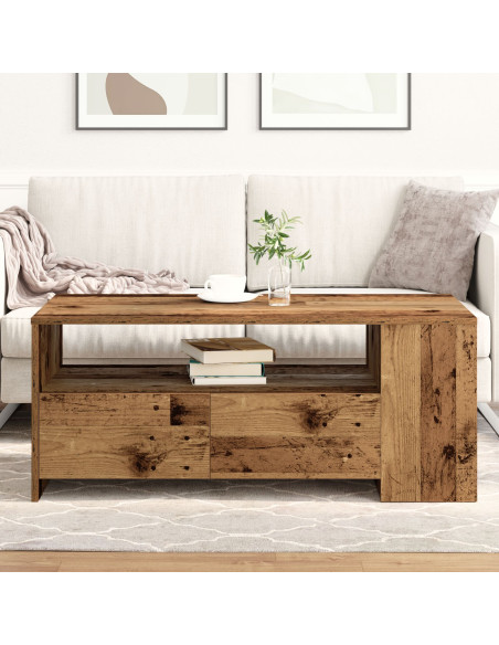 Tavolino da caffè in legno vecchio 102x55x43,5 cm in legno ingegnerizzato