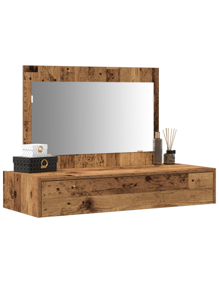 Toletta da parete  in legno vecchio 100x40x70 cm