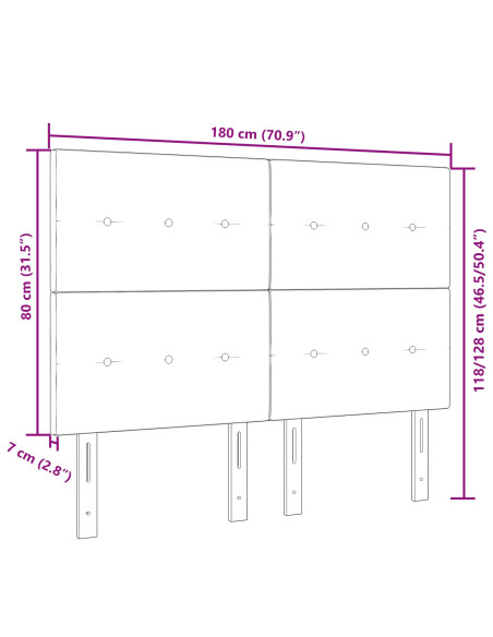 Testiera con testiera Grigio chiaro 180 cm Pelle Sintetica