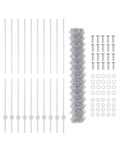 Recinzione con Posto Argento 1,5 x 10 m Acciaio