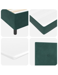 Letto a molle con materasso Verde Scuro 200 x 200 cm Tessuto 2