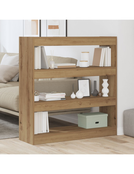 Mobile per libri/separatore di stanze in rovere artigianale - 100x30x103cm, realizzato in legno ingegnerizzato