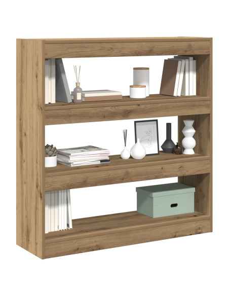 Mobile per libri/separatore di stanze in rovere artigianale - 100x30x103cm, realizzato in legno ingegnerizzato