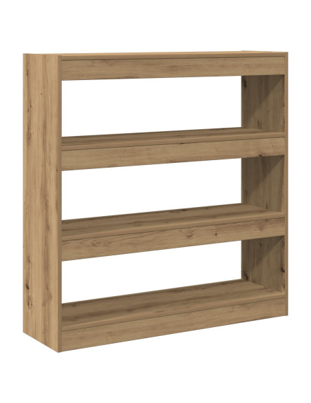 Mobile per libri/separatore di stanze in rovere artigianale - 100x30x103cm, realizzato in legno ingegnerizzato