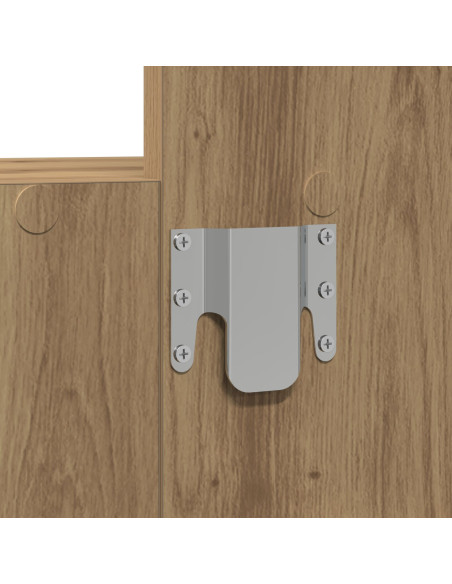 Toeletta a muro  con luci LED in rovere artigianale