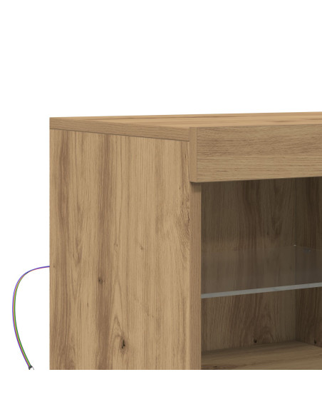 Credenza  con luci LED Rovere artigianale 81x37x67 cm