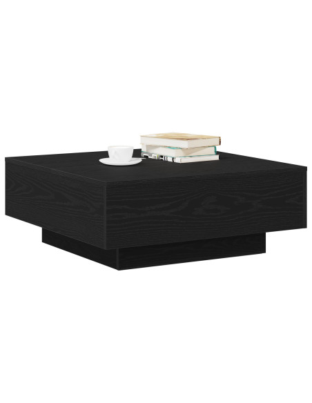 Tavolino da caffè  Nero Rovere 80x80x31 cm in Legno Ingegnerizzato