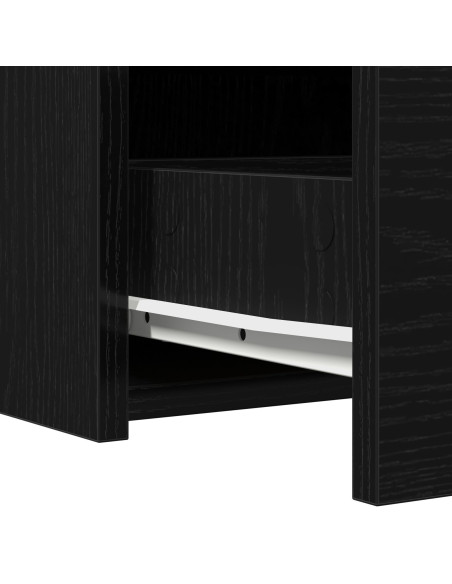 Tavolo da trucco a parete con luci LED - Rovere Nero