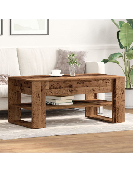 Tavolino da caffè in legno antico 102x55x45 cm in legno ingegnerizzato