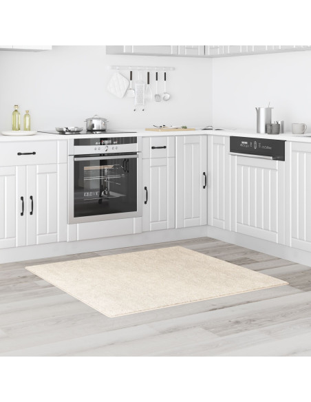 Tappeto Shaggy Antiscivolo Crema 120 x 120 cm PP