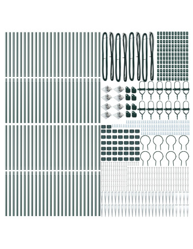 Palo della recinzione 52 pcs Grigio 3,2 x 3,2 x 225 cm