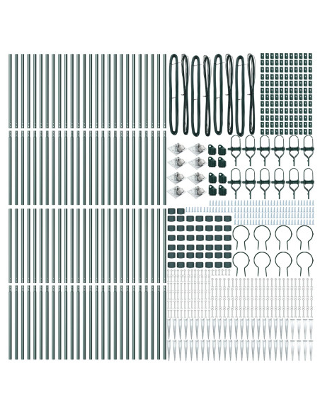 Palo della recinzione 52 pcs Grigio 3,2 x 3,2 x 225 cm