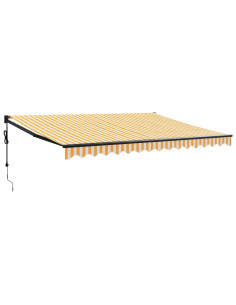 Tenda Sole Automatica Retrattile Gialla e Bianca 4x3 m 2