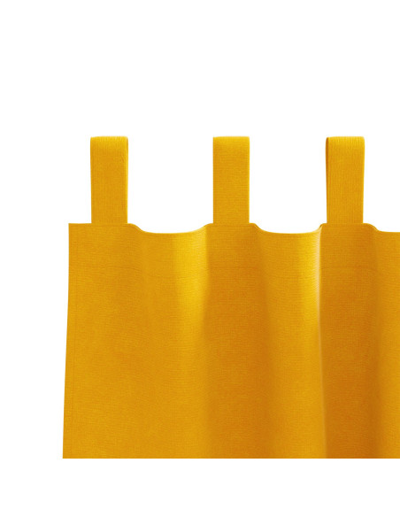 Tende oscuranti  con anelli di sospensione 2 pz Giallo senape in velluto