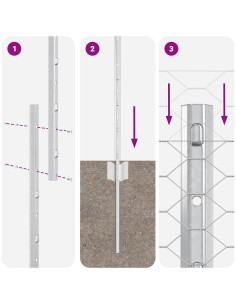 Recinzione con Posto Argento 1,6 x 25 m Acciaio 2