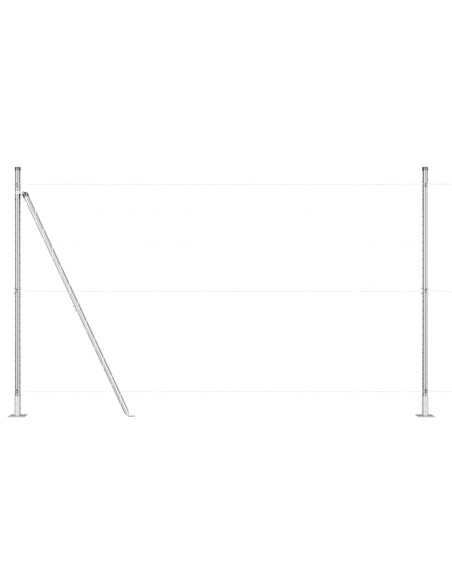 Palo della recinzione 52 pcs Grigio 3,2 x 3,2 x 160 cm