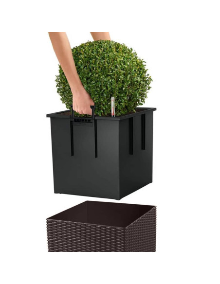 LECHUZA Fioriera CUBE Cottage 50 ALL-IN-ONE Moca