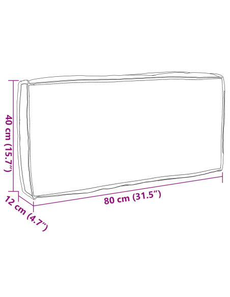 Cuscino per Pallet  per Schienale Tortora 80x40x12 cm Tessuto Oxford