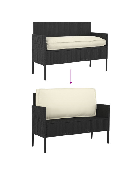 Cuscino per pallet  per seduta/schienale Panna 120x50x12 cm Tessuto oxford