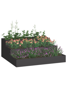 Vaso da giardino Nero 90 x 90 x 35 cm Acciaio laminato a freddo 2