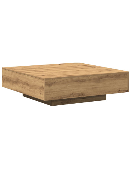 Tavolino da caffè  in rovere fatto a mano 100x100x31 cm in legno ingegnerizzato