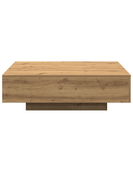 Tavolino da caffè  in rovere fatto a mano 100x100x31 cm in legno ingegnerizzato