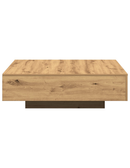 Tavolino da caffè  in rovere fatto a mano 100x100x31 cm in legno ingegnerizzato