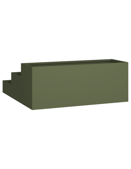 Fioriera da giardino a 3 piani 90x90x35 cm Verde oliva - Acciaio