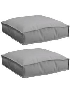 Cuscino 2 pcs Grigio 40 x 40 x 8 cm Tessuto Oxford 2