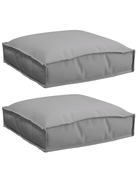 Cuscino 2 pcs Grigio 40 x 40 x 8 cm Tessuto Oxford