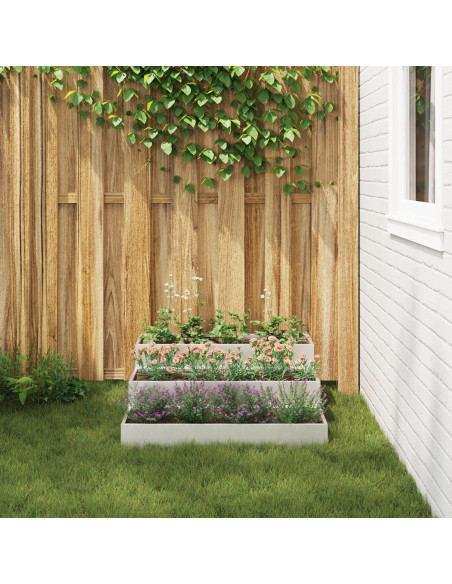 Vaso da giardino Argento 90 x 90 x 35 cm Acciaio inossidabile