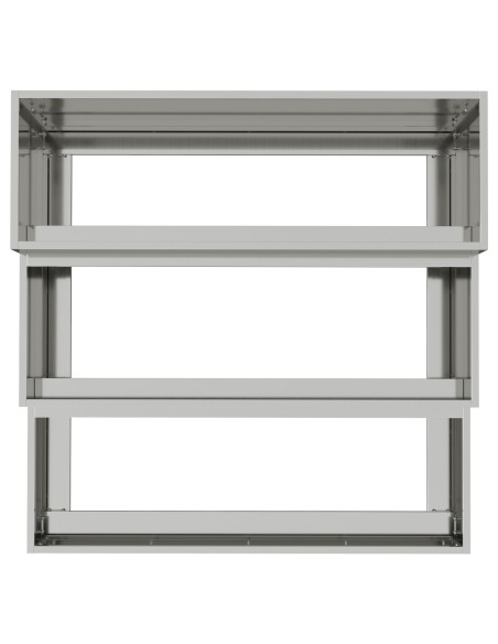 Fioriera da Giardino a 3 Ripiani 90x90x35 cm in Acciaio Zincato