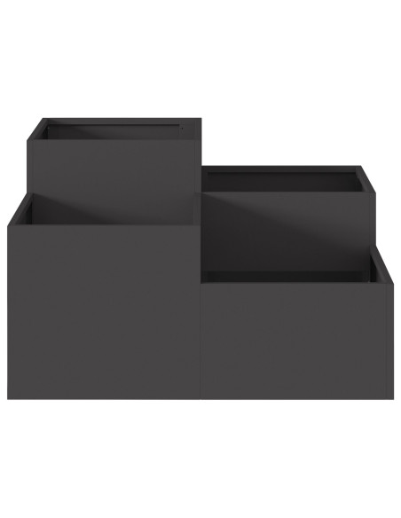 Fioriera da Giardino 80x80x48 cm Acciaio Nero