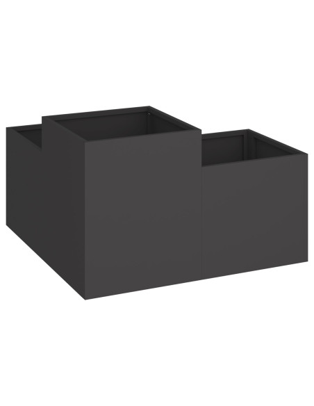 Fioriera da Giardino 80x80x48 cm Acciaio Nero
