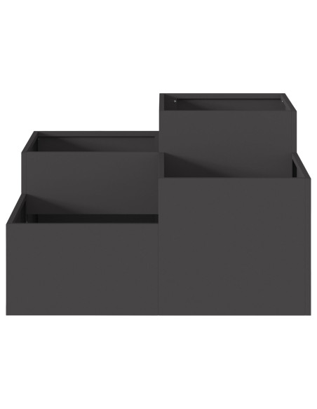 Fioriera da Giardino 80x80x48 cm Acciaio Nero