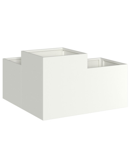 Fioriera da Giardino 80x80x48 cm Acciaio Bianco