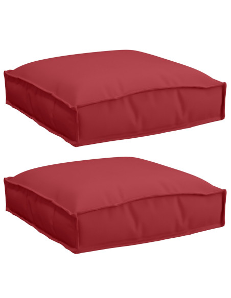 Cuscini per pallet  per seduta 2 pezzi Rosso Vino 40x40x8 cm Tessuto Oxford